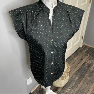 Vintage 60s 70s Lady Arrow Polka Dot Disco Funky Colorful Polyester Sz 10 Medium